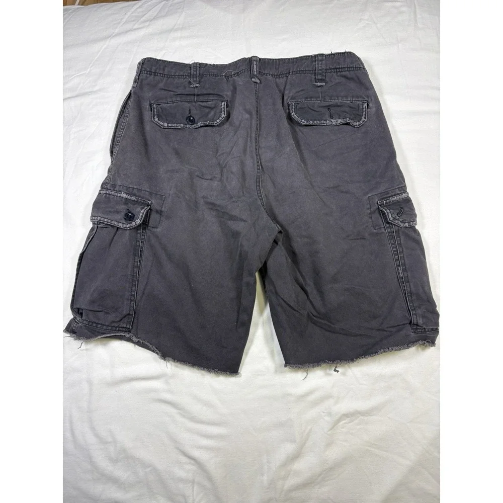 American Eagle Brown Faded Distressed Cargo Short Vintage 90s 36